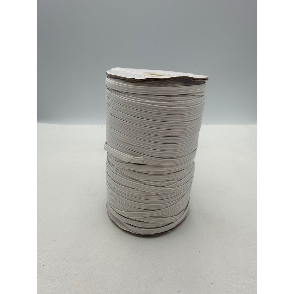 Elastic White 1/4" Width 244-Yards White 1/4 Inch Flat